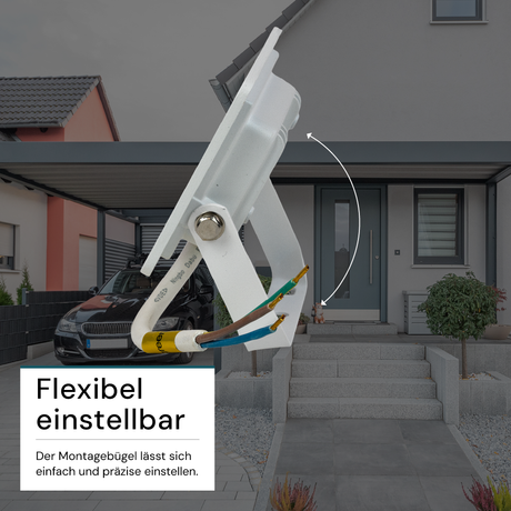 LED-Fluter, 10 W, 4000 K (neutralweiß), 1000 lm, weiß, IP65.