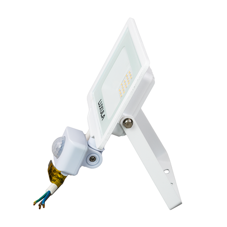 LED-Fluter mit Bewegungsmelder, 20 W, 4000 K (neutralweiß), 2000 lm, weiß, IP65.