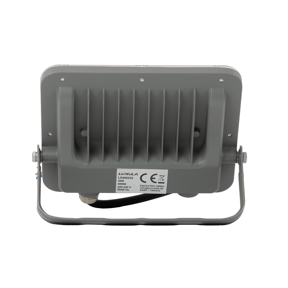 LED-Fluter, 30 W, 4000 K (neutralweiß), 3900 lm, grau, IP65