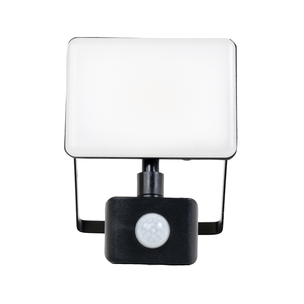 LED-Fluter mit Schnellverbinder & Bewegungsmelder, rahmenloses Design, 30 W, 4000 K (neutralweiß), 3000 lm, IP44