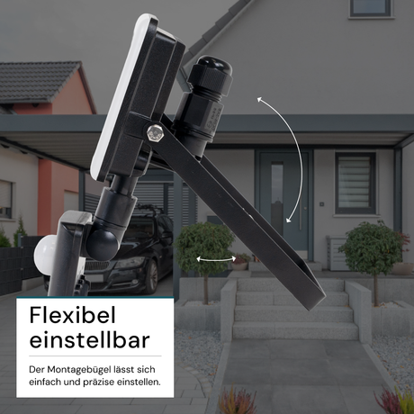 LED-Fluter mit Schnellverbinder & Bewegungsmelder, rahmenloses Design, 30 W, 4000 K (neutralweiß), 3000 lm, IP44