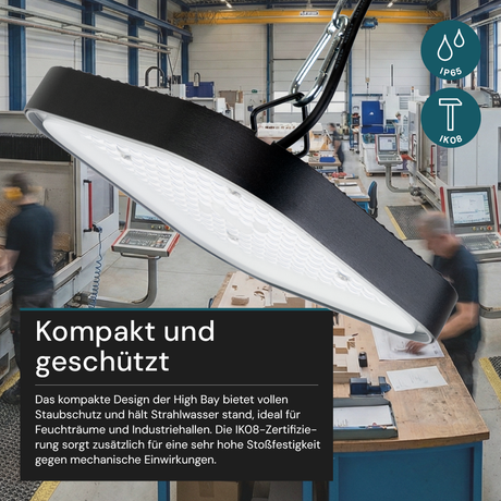 LED-HighBay, Hallenstrahler quadratisch, 150 W, 18000 lm, 5000 K (neutralweiß), IP65