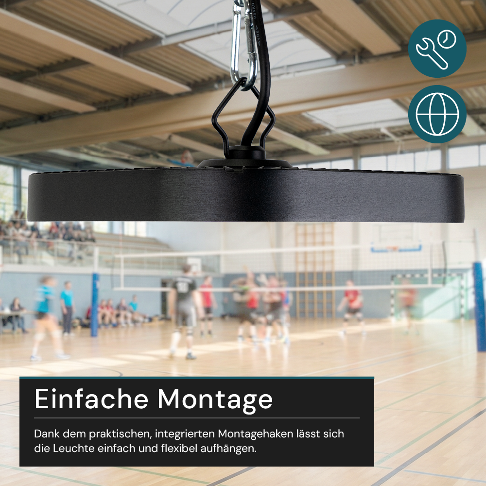 LED-HighBay, Hallenstrahler quadratisch, 200 W, 24000 lm, 5000 K (neutralweiß), IP65