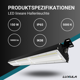 LED-Hallenleuchte, linear, 150 W, 18000 lm, 5000 K (neutralweiß), IP65, LUMILEDS LEDs