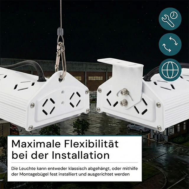 LED-Hallenleuchte, linear, 50 W, 6000 lm, 5000 K (neutralweiß), IP65, EPISTAR LED, weiß