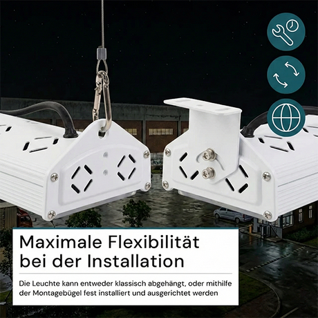LED-Hallenleuchte, linear, 100 W, 12000 lm, 5000 K (neutralweiß), IP65, EPISTAR LED, weiß