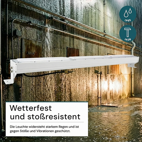 LED-Hallenleuchte, linear, 150 W, 18000 lm, 5000 K (neutralweiß), IP65, EPISTAR LED, weiß