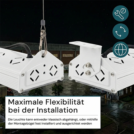 LED-Hallenleuchte, linear, 150 W, 18000 lm, 5000 K (neutralweiß), IP65, EPISTAR LED, weiß