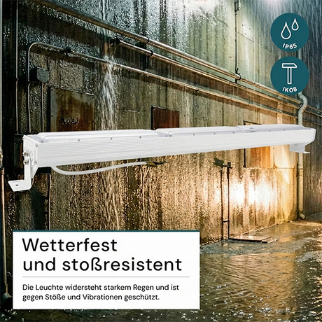 LED-Hallenleuchte, linear, 200 W, 24000 lm, 5000 K (neutralweiß), IP65, EPISTAR LED, weiß
