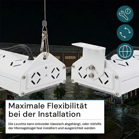 LED-Hallenleuchte, linear, 200 W, 24000 lm, 5000 K (neutralweiß), IP65, EPISTAR LED, weiß
