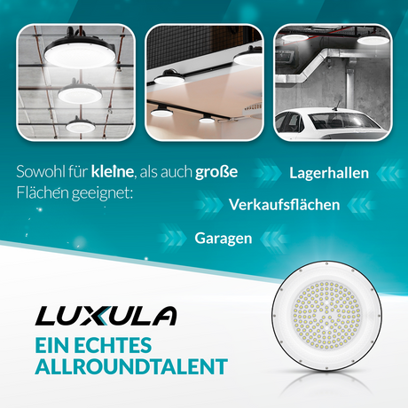 10er Pack LED-HighBay, UFO, 100 W, 10000 lm, 5000 K (neutralweiß), IP65, EPISTAR.