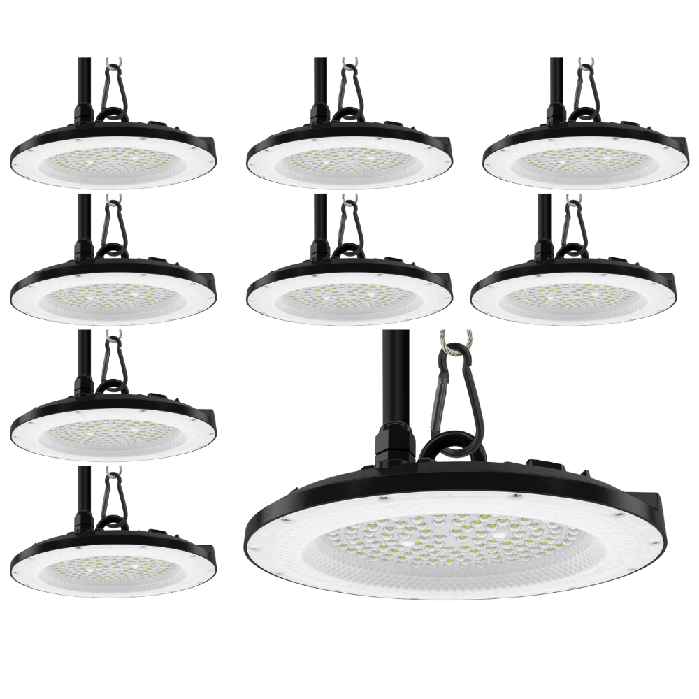 10er Pack LED-HighBay, UFO, 100 W, 10000 lm, 3CCT 3000-6500 K (warm-, neutral-, kaltweiß), IP65, EPISTAR