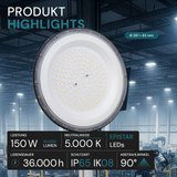 LED-HighBay, UFO, 150 W, 15000 lm, 5000 K (neutralweiß), IP65, EPISTAR