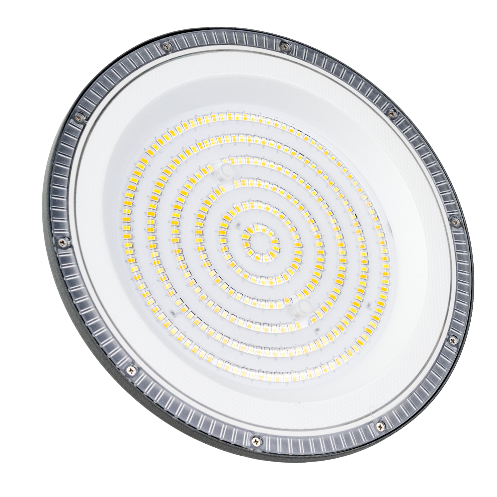 LED-HighBay, UFO, grau, 150 W, 15000 lm, CCT 3000-6500 K (warm-, neutral-, kaltweiß), IP65