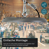 LED-HighBay, UFO, grau, 150 W, 15000 lm, CCT 3000-6500 K (warm-, neutral-, kaltweiß), IP65