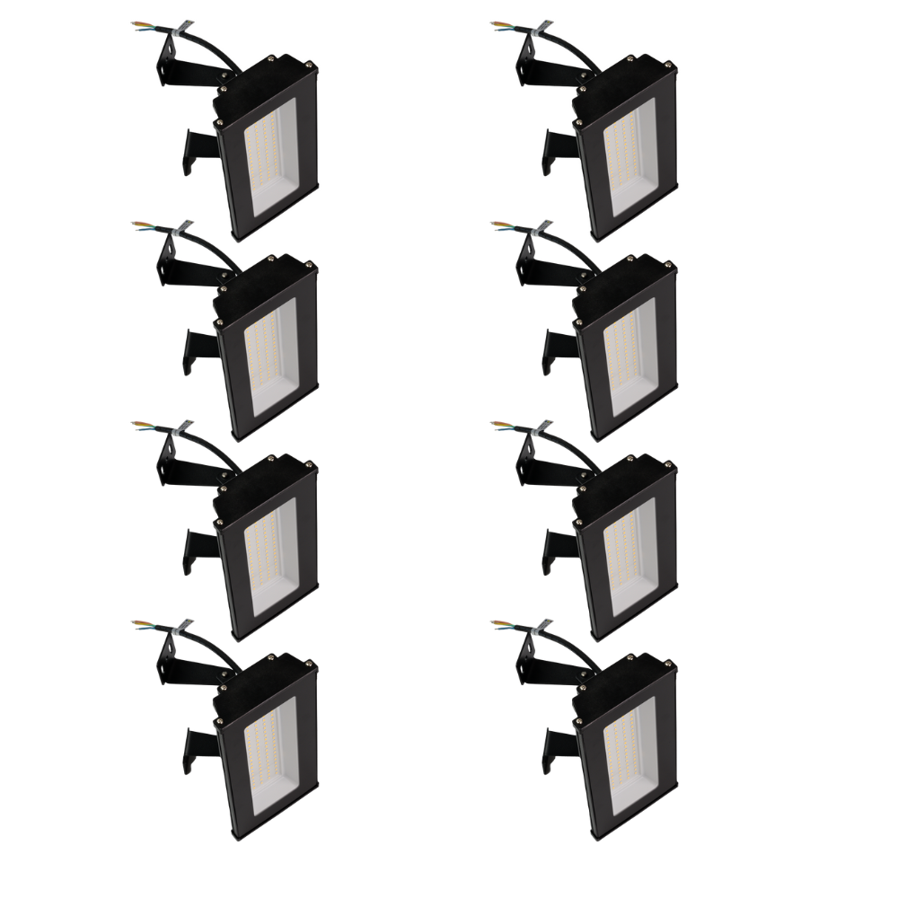 8er Pack LED-Hallenleuchte, linear, 50 W, 5000 lm, 4000 K (neutralweiß), IP65, schwarz