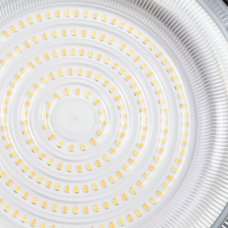 LED-HighBay, UFO, schwarz, 100 W, 10000 lm, 3CCT 3000-6500 K (warm-, neutral-, kaltweiß), IP65.