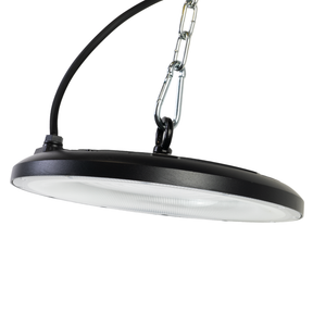 LED-HighBay, UFO, schwarz, 150 W, 15000 lm, 3CCT 3000-6500 K (warm-, neutral-, kaltweiß), IP65.