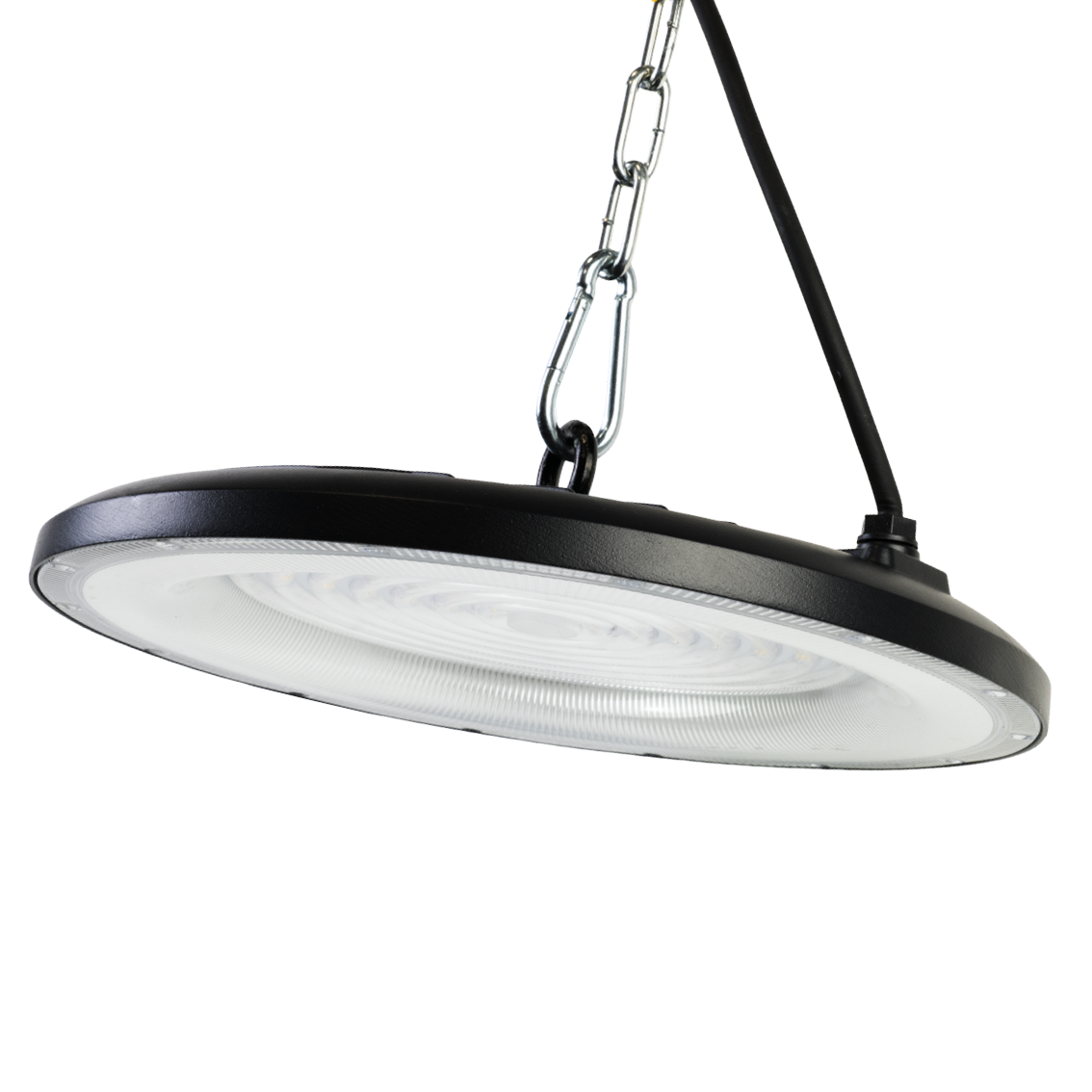 LED-HighBay, UFO, schwarz, 200 W, 20000 lm, 3CCT 3000-6500 K (warm-, neutral-, kaltweiß), IP65
