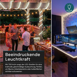 COB LED-Streifen, 25 m, 5000 K neutralweißes Licht, IP65-wassergeschützt, 288 LED/m, 220 V AC, EU-Stecker, 10 W/m, kürzbar und erweiterbar, Außen/Innen