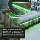 COB LED-Streifen, 50 m, grünes Licht, IP65-wassergeschützt, 288 LED/m, 220 V AC, EU-Stecker, 10 W/m, kürzbar und erweiterbar, Außen/Innen