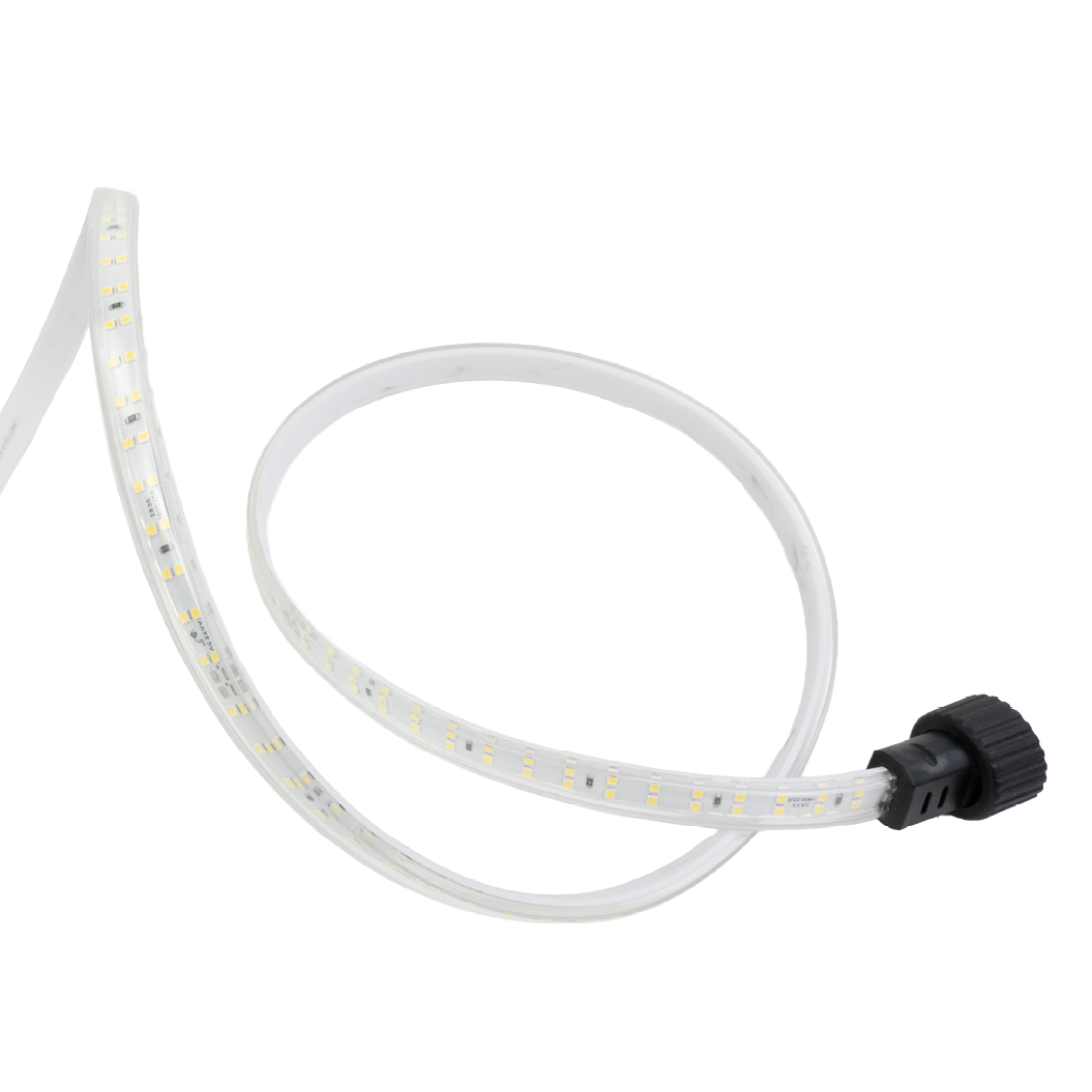 LED-Streifen, Baustrahler, 15 m, 5000 K (neutralweiß), IP65-wassergeschützt, 1000 lm/m, 180 LED/m, 220 V AC, EU-Stecker, Lichtbandtrommel, kürzbar und erweiterbar, Außen/Innen