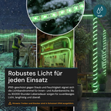 LED-Streifen, Baustrahler, 15 m, grünes Licht, IP65-wassergeschützt, 180 LED/m, 220 V AC, EU-Stecker, Lichtbandtrommel, kürzbar und erweiterbar, Außen/Innen