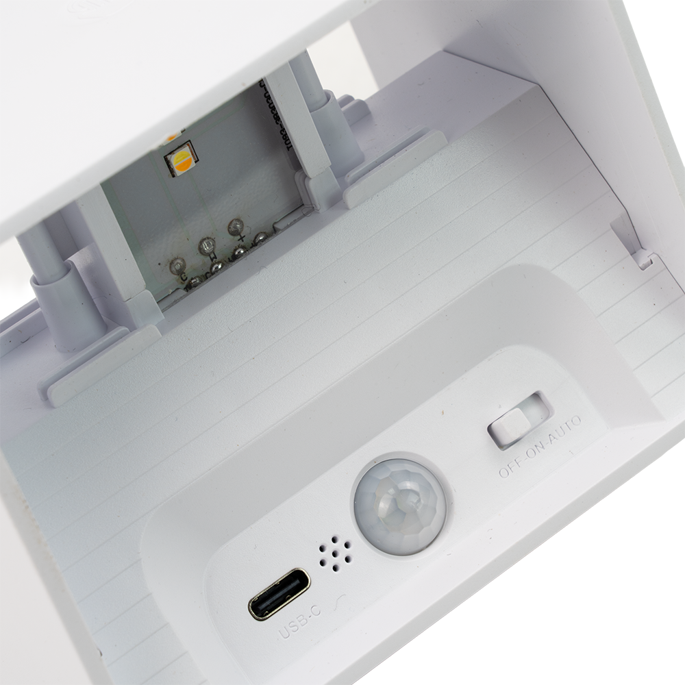 LED Akku Wandleuchte mit Bewegungssensor, Up- & Downlight, Lichtfarbe und Helligkeit einstellbar, mit Fernbedienung, weiß, wiederaufladbar, Innenbereich