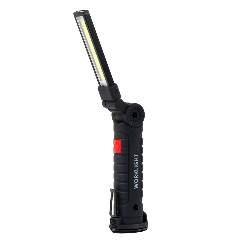 LED-Arbeitsleuchte mit Akku, 5 Lichtmodi, 11 cm, mit Magnet und Haken, USB-aufladbar, drehbare Taschenlampe, Inspektionsleuchte