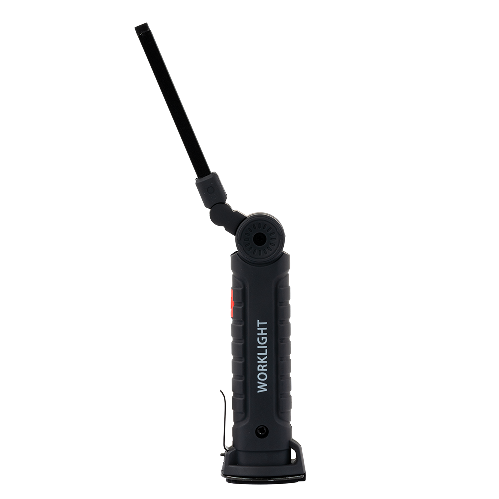 LED-Arbeitsleuchte mit Akku, 5 Lichtmodi, 11 cm, mit Magnet und Haken, USB-aufladbar, drehbare Taschenlampe, Inspektionsleuchte