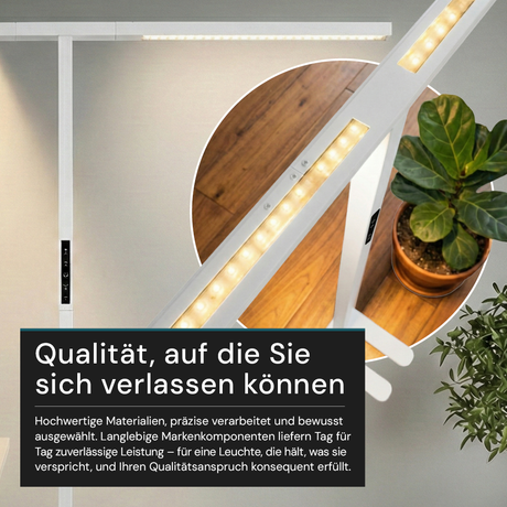 LED-Büro-Stehleuchte, Up/Down, UGR<16, CRI98, dimmbar, 90 W, 1940 x 40 x 2040 mm, 5000 lm, weiß