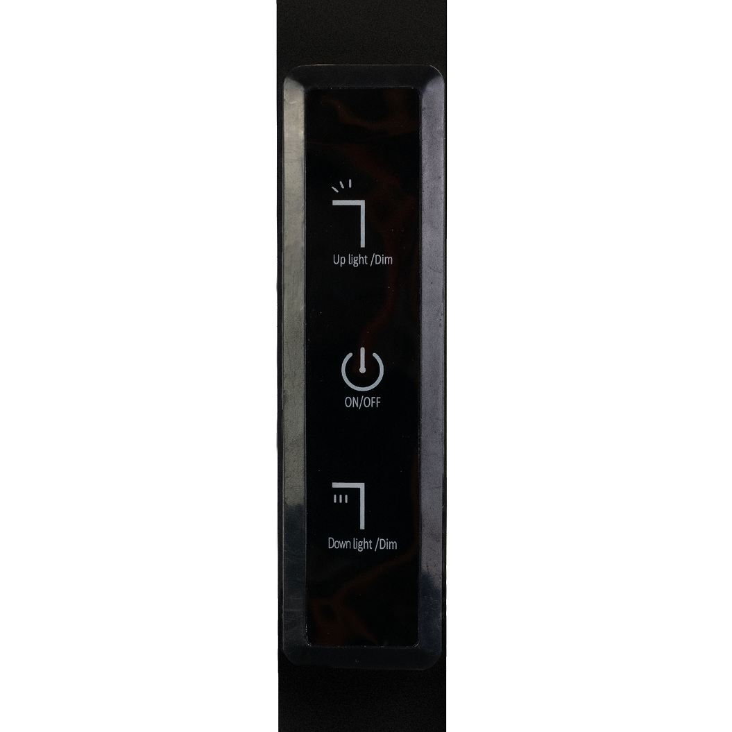 LED-Büro-Stehleuchte, Up/Down, UGR<16, CRI98, dimmbar, 45 W, 1940 x 40 x 1050 mm, 3500 lm, schwarz