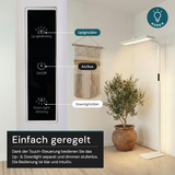 LED-Büro-Stehleuchte, Up/Down, UGR<16, CRI98, dimmbar, 60 W, 1700 x 840 x 250 mm, 3500 lm, weiß