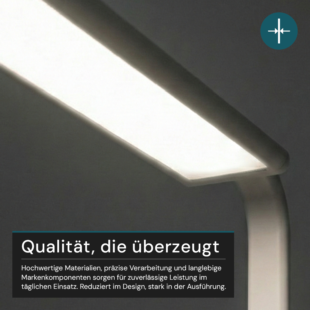 LED-Büro-Stehleuchte, Up/Down, UGR<16, CRI98, dimmbar, 60 W, 1700 x 840 x 250 mm, 3500 lm, weiß