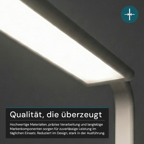 LED-Büro-Stehleuchte, Up/Down, UGR<16, CRI98, dimmbar, 60 W, 1887 x 840 x 370 mm, 3500 lm, weiß