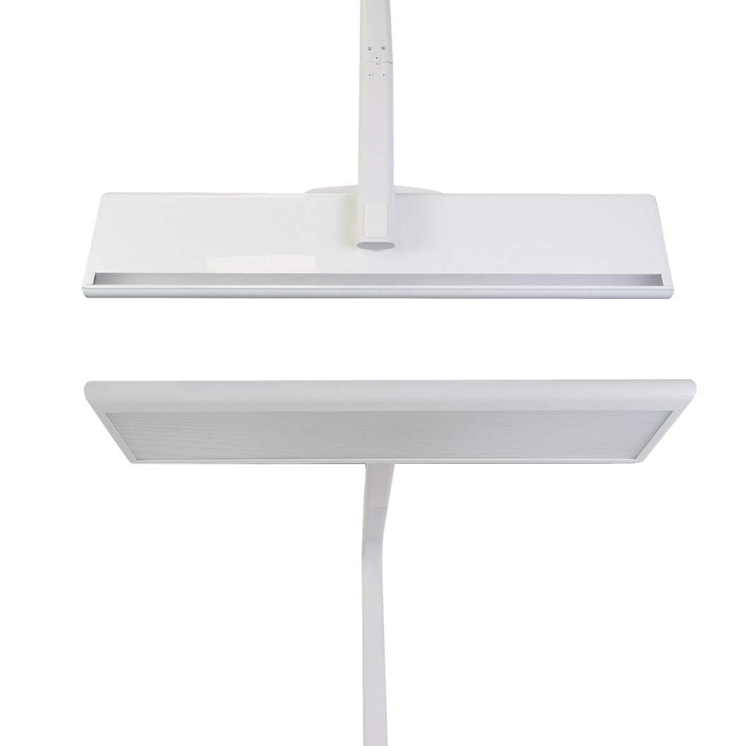 LED-Büro-Stehleuchte, Up/Down, UGR<16, CRI98, dimmbar, 60 W, 1700 x 840 x 250 mm, 3500 lm, weiß