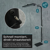 LED-Büro-Stehleuchte, Up/Down, UGR<16, CRI98, dimmbar, 60 W, 1700 x 840 x 250 mm, 3500 lm, schwarz