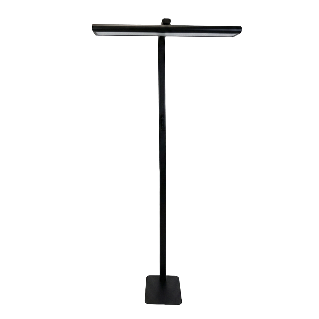 LED-Büro-Stehleuchte, Up/Down, UGR<16, CRI98, dimmbar, 60 W, 1700 x 840 x 250 mm, 3500 lm, schwarz