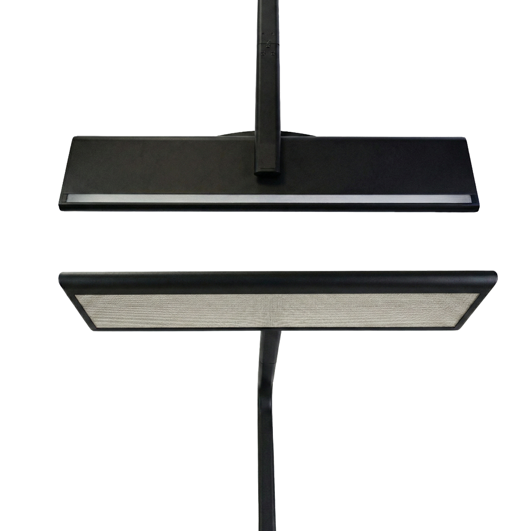 LED-Büro-Stehleuchte, Up/Down, UGR<16, CRI98, dimmbar, 60 W, 1700 x 840 x 250 mm, 3500 lm, schwarz