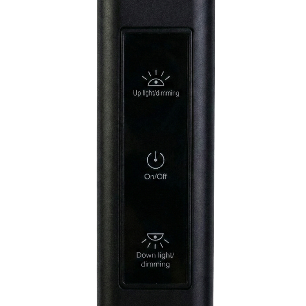 LED-Büro-Stehleuchte, Up/Down, UGR<16, CRI98, dimmbar, 60 W, 1700 x 840 x 250 mm, 3500 lm, schwarz