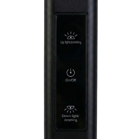 LED-Büro-Stehleuchte, Up/Down, UGR<16, CRI98, dimmbar, 60 W, 1700 x 840 x 250 mm, 3500 lm, schwarz