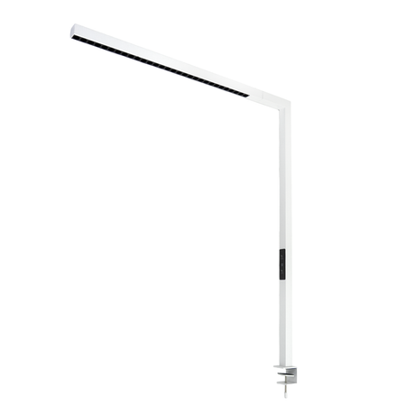 LED Büro-Klemmleuchtel Up/Down, UGR<16, CRI98, dimmbar, 45 W, 1200 x 40 x 1050 mm, 3500 lm, weiß.