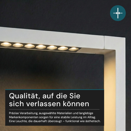 LED Büro-Klemmleuchtel Up/Down, UGR<16, CRI98, dimmbar, 45 W, 1200 x 40 x 1050 mm, 3500 lm, weiß.