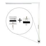 LED Büro-Klemmleuchtel Up/Down, UGR<16, CRI98, dimmbar, 45 W, 1200 x 40 x 1050 mm, 3500 lm, weiß.