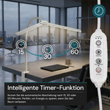 LED-Schreibtischlampe, Doppelkopf, in Weiß, dimmbar, 5 Farbtemperaturstufen, 18 W, 1100 lm, klemm- und voll verstellbare Monitor-/Tischlampe mit kotaktlosem Ein-/Ausschaltssensor