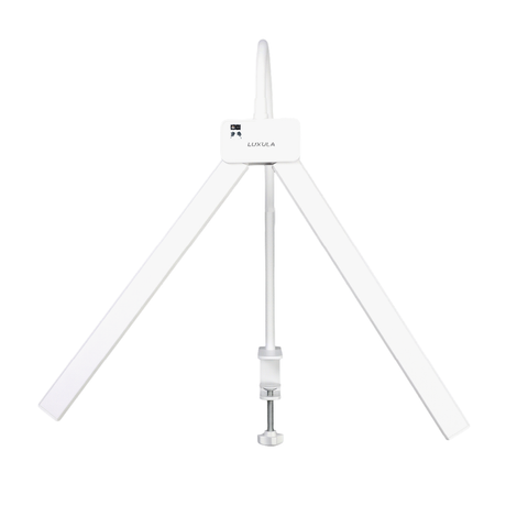 LED-Schreibtischlampe, Doppelkopf, in Weiß, dimmbar, 5 Farbtemperaturstufen, 18 W, 1100 lm, klemm- und voll verstellbare Monitor-/Tischlampe mit kotaktlosem Ein-/Ausschaltssensor