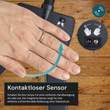 LED-Schreibtischlampe, Doppelkopf, in Schwarz, dimmbar, 5 Farbtemperaturstufen, 18 W, 1100 lm, klemm- und voll verstellbare Monitor-/Tischlampe mit kotaktlosem Ein-/Ausschaltssensor