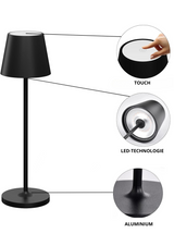 4er Set LED-Tischleuchte mit Akku, Dimm- & CCT-Funktion, wiederaufladbar, IP44, USB-C, schwarz