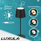 4er Set LED-Tischleuchte mit Akku, Dimm- & CCT-Funktion, wiederaufladbar, IP44, USB-C, schwarz