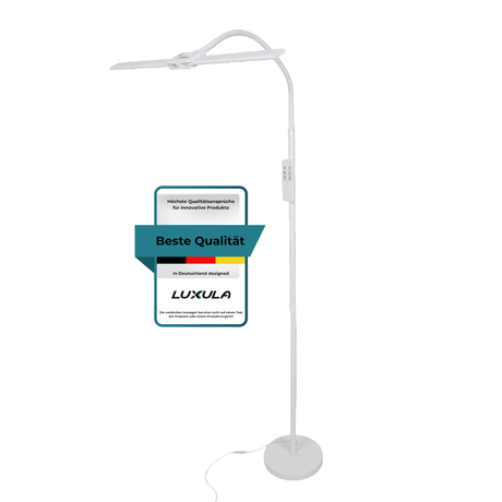 LED-Stehlampe- und Schreibtischlampe, Doppelkopf, in Weiß, dimmbar, 5 Farbtemperaturstufen, 18 W, 1100 lm, voll verstellbare Monitor-/Tischlampe mit kontaktlosem Ein-/Ausschalt-Sensor